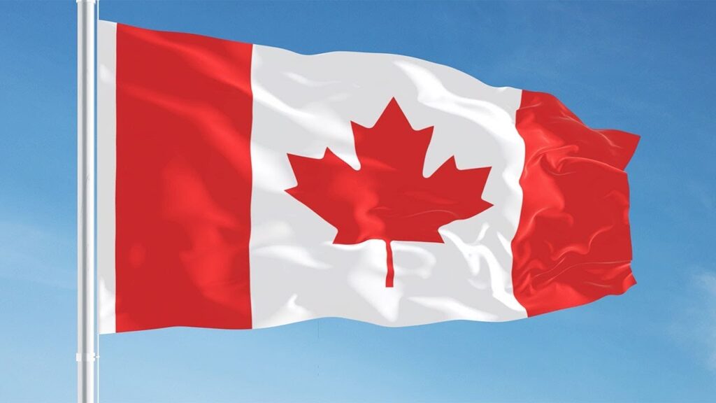 Flag of Canada with Maple Leaf in it 
